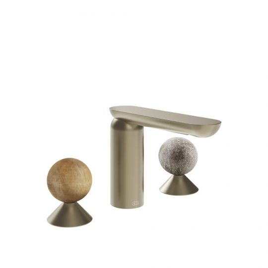 Смеситель для раковины Gessi Perle 74365 без донного клапана с вентилями-сферами из камня Onyx Cola и муранского стекла Pulegoso схема 9