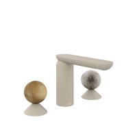 Смеситель для раковины Gessi Perle 74365 без донного клапана с вентилями-сферами из камня Onyx Cola и муранского стекла Pulegoso схема 12