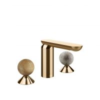 Смеситель для раковины Gessi Perle 74365 без донного клапана с вентилями-сферами из камня Onyx Cola и муранского стекла Pulegoso схема 16