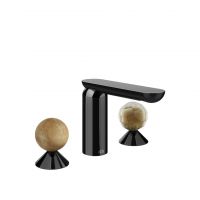 Смеситель для раковины Gessi Perle 74345 без донного клапана с вентилями-сферами из камня Onyx Cola и муранского стекла Battuto схема 3