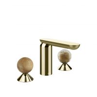 Смеситель для раковины Gessi Perle 74345 без донного клапана с вентилями-сферами из камня Onyx Cola и муранского стекла Battuto схема 4