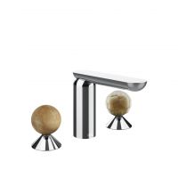 Смеситель для раковины Gessi Perle 74345 без донного клапана с вентилями-сферами из камня Onyx Cola и муранского стекла Battuto схема 6