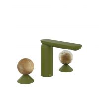 Смеситель для раковины Gessi Perle 74345 без донного клапана с вентилями-сферами из камня Onyx Cola и муранского стекла Battuto схема 13