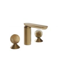 Смеситель для раковины Gessi Perle 74345 без донного клапана с вентилями-сферами из камня Onyx Cola и муранского стекла Battuto схема 15