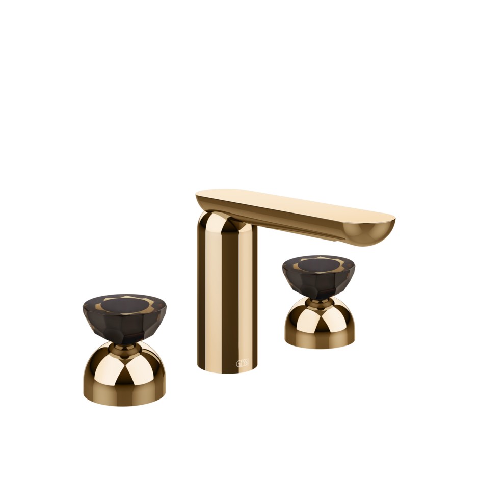 Смеситель для раковины Gessi Perle 74886 без донного клапана с вентилями-полусферами из муранского стекла Battuto