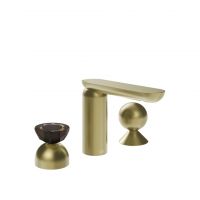 Смеситель для раковины Gessi Perle 74808 без донного клапана с вентилем-полусферой из муранского стекла Battuto и металлическим вентилем-сферой схема 5