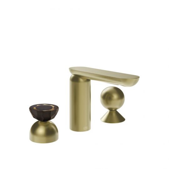 Смеситель для раковины Gessi Perle 74808 без донного клапана с вентилем-полусферой из муранского стекла Battuto и металлическим вентилем-сферой схема 5