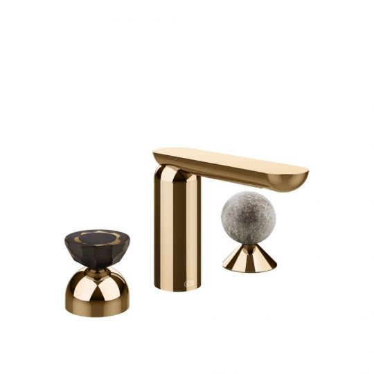 Смеситель для раковины Gessi Perle 74868 без донного клапана с вентилем-полусферой из муранского стекла Battuto и вентилем-сферой из муранского стекла Pulegoso схема 16