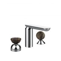 Смеситель для раковины Gessi Perle 74818 без донного клапана с вентилем-полусферой из муранского стекла Battuto и вентилем-сферой из мрамора Emperador Dark схема 6 Смеситель для раковины Gessi Perle 74818 без донного клапана с вентилем-полусферой из муранского стекла Battuto и вентилем-сферой из мрамора Emperador Dark схема 6