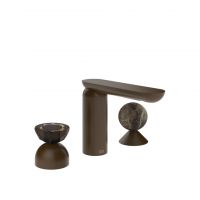 Смеситель для раковины Gessi Perle 74818 без донного клапана с вентилем-полусферой из муранского стекла Battuto и вентилем-сферой из мрамора Emperador Dark схема 8 Смеситель для раковины Gessi Perle 74818 без донного клапана с вентилем-полусферой из муранского стекла Battuto и вентилем-сферой из мрамора Emperador Dark схема 8