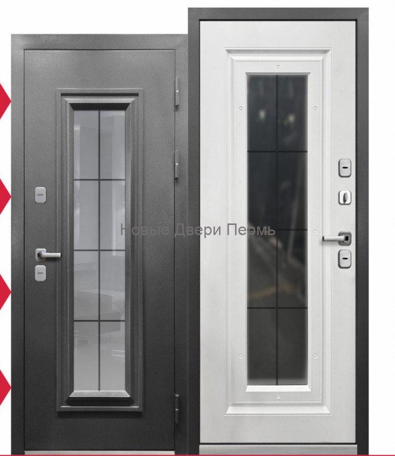 Входная дверь TERMO 4 Графит — тёплая дверь со стеклом