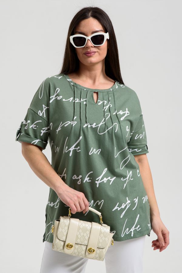 Туника 8243 [буквы на хаки]