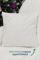 Наволочка декоративная новогодняя 2 шт 3D эффект велюр [СнеговикиВкраснойШапке]