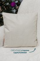 Наволочка декоративная новогодняя 2 шт рогожка [ОленьФонарьСнеговик]