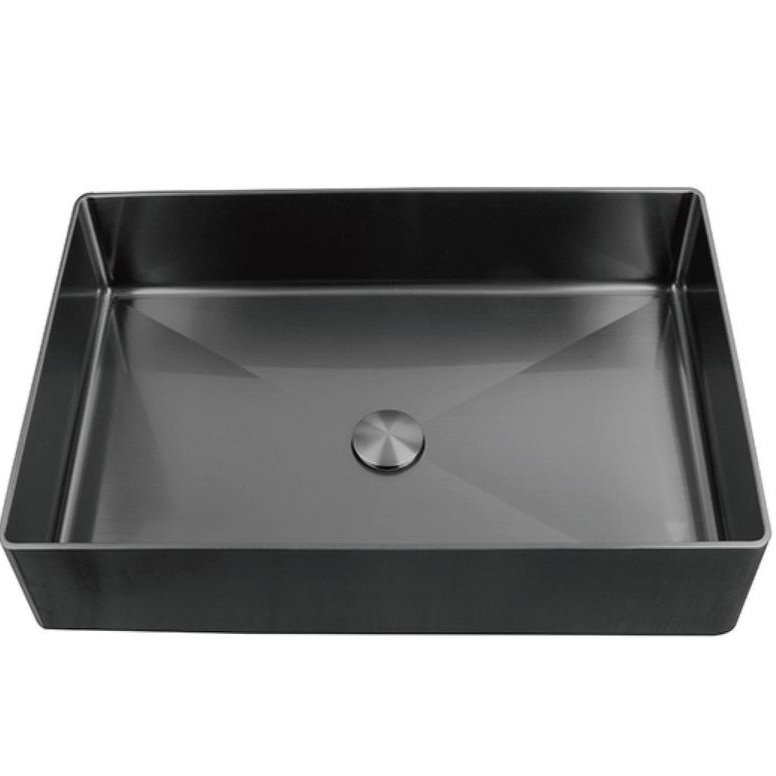 Mərmərüstü metal düzbucaq çaşka, antrasit rəng G401-9