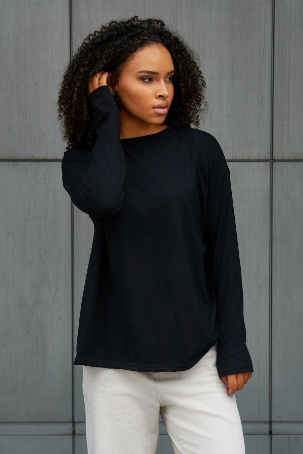 Лонгслив Лонг-оверсайз [черный]