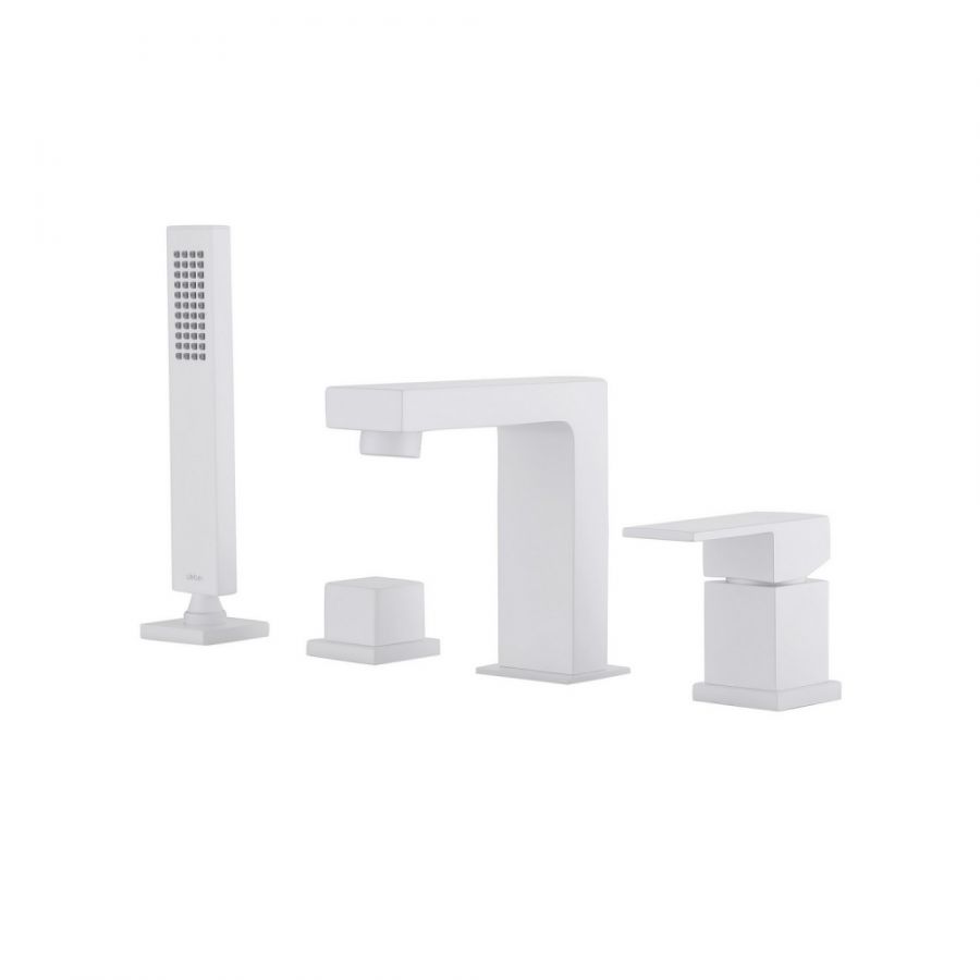 Смеситель ABBER Daheim AF8213W На борт ванны, белый матовый