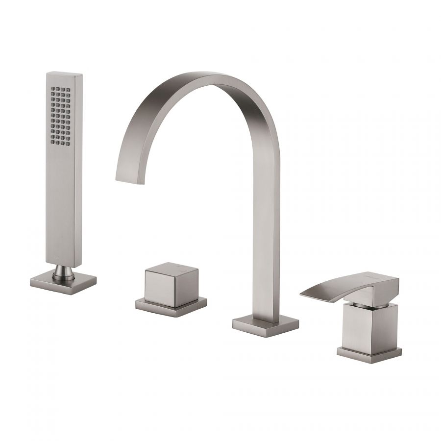 Смеситель ABBER Wasserfall AF8613SP На борт ванны, сатин