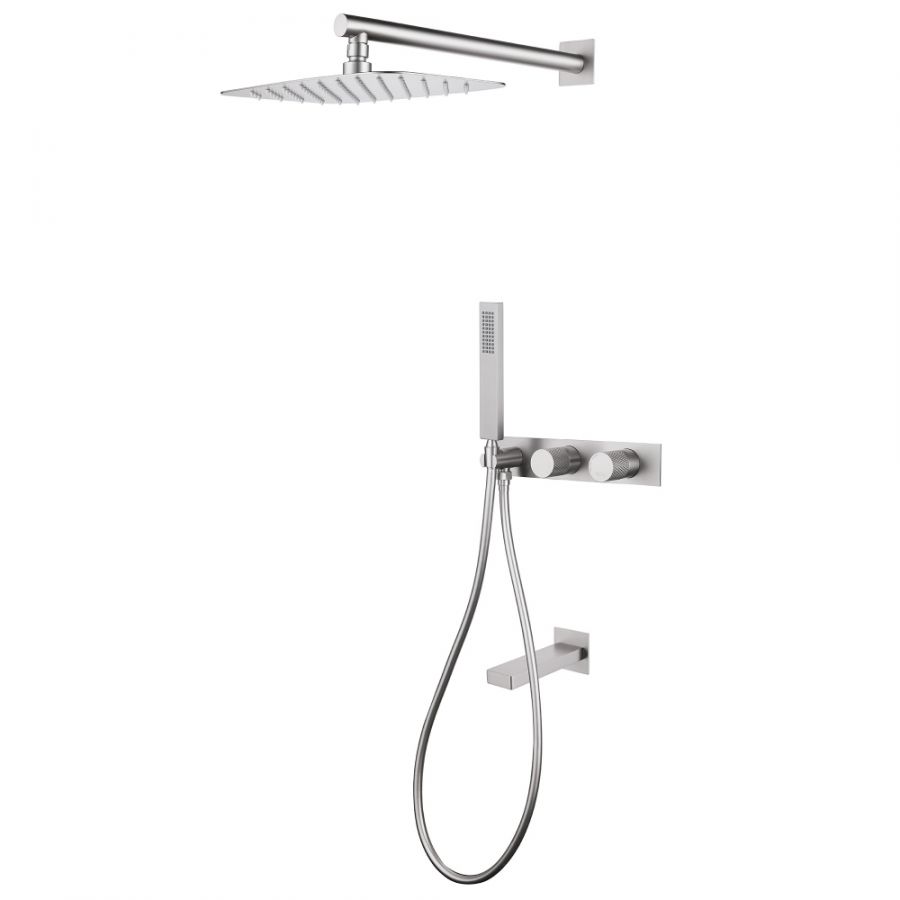 Душевая система ABBER Rund AF8717SP скрытого монтажа с изливом, сатин