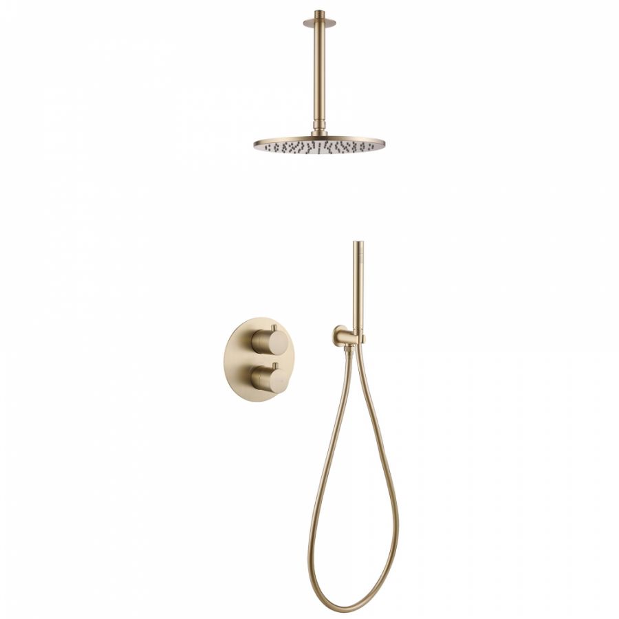 Душевая система ABBER Wasser Kreis AF8121G скрытого монтажа без излива, золото матовое