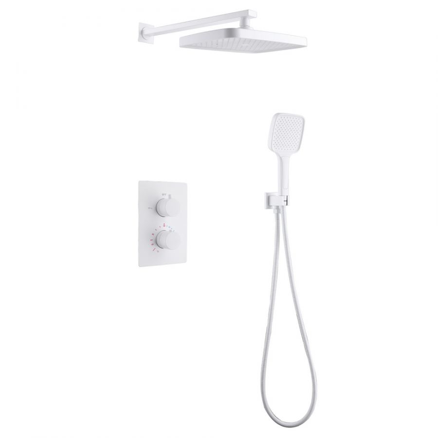 Душевая система ABBER Weiss Insel AF8051W скрытого монтажа без излива, термостат, белая