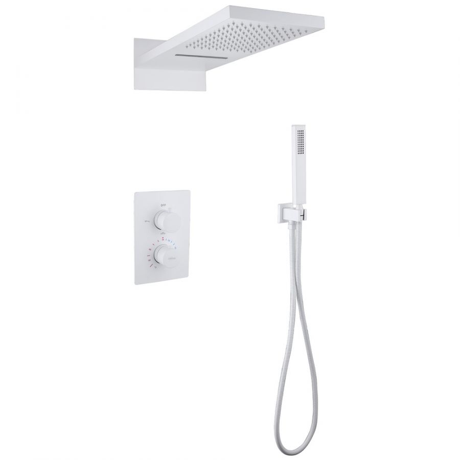 Душевая система ABBER Weiss Insel AF8052W скрытого монтажа без излива, термостат, белая