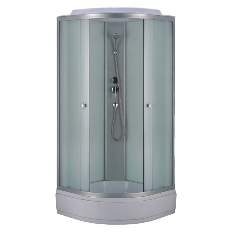 Душевая кабина Loranto 100х100 средний поддон, прозрачное стекл CS-985TM/W-100