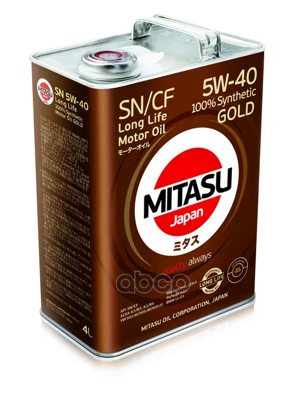 MITASU GOLD LL SN/CF 5W-40, 4л