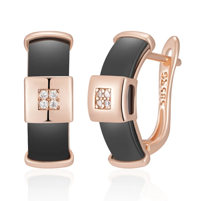 Серьги керамика черные