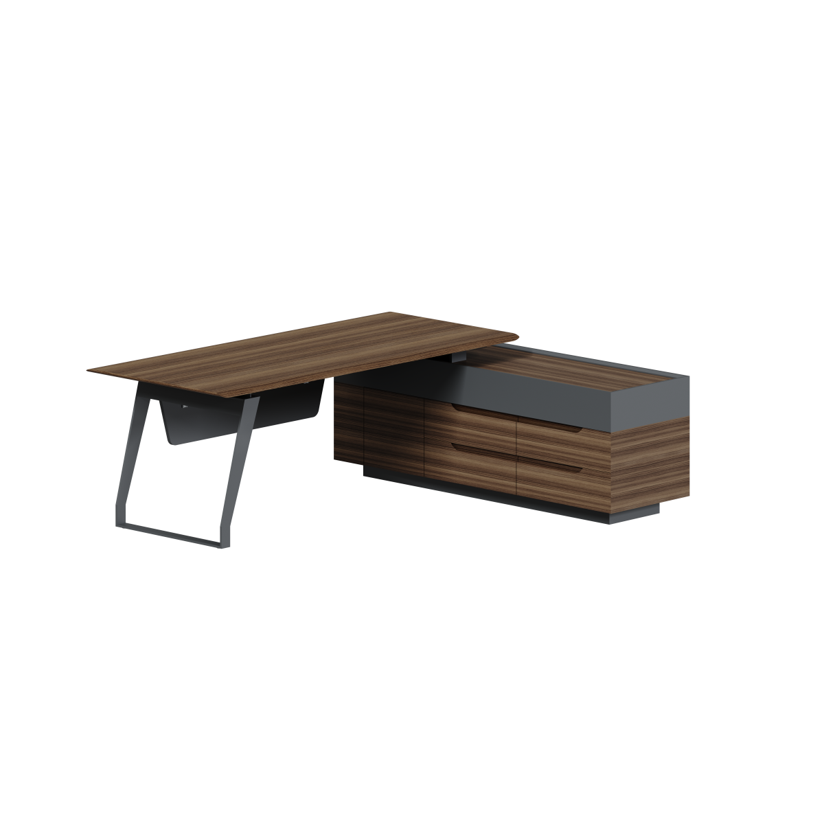 Стол на опорной тумбе 2200х1800х750 правый