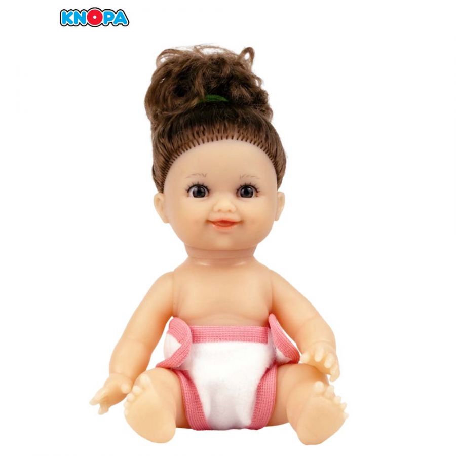 Пупс девочка в памперсе шатенка №2 (22 см)