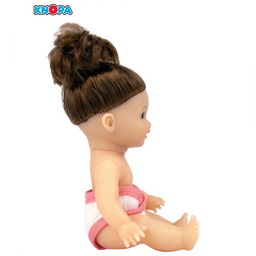 Пупс девочка в памперсе шатенка №2 (22 см)