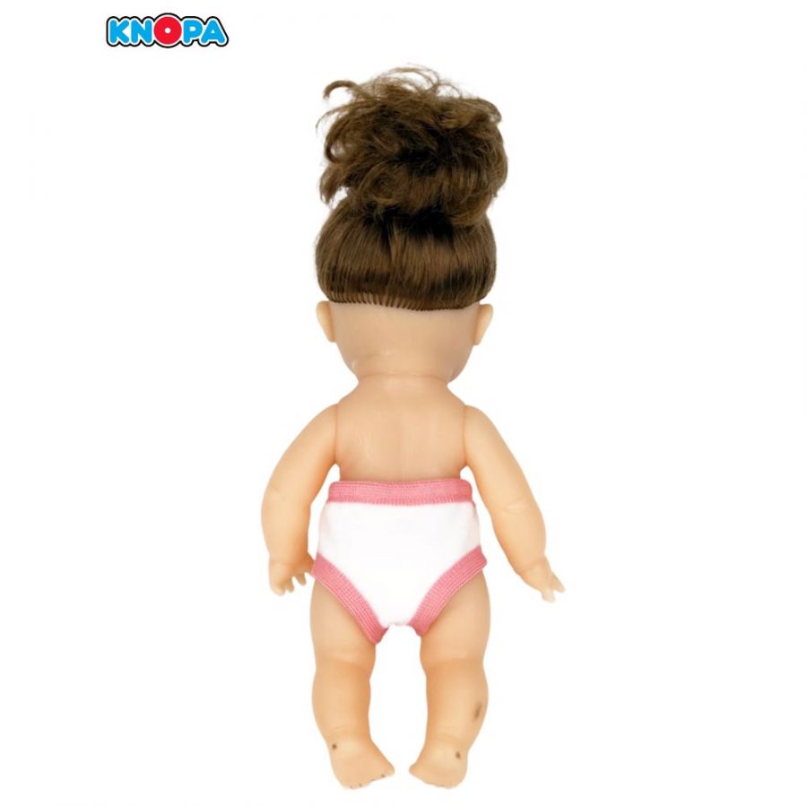 Пупс девочка в памперсе шатенка №2 (22 см)