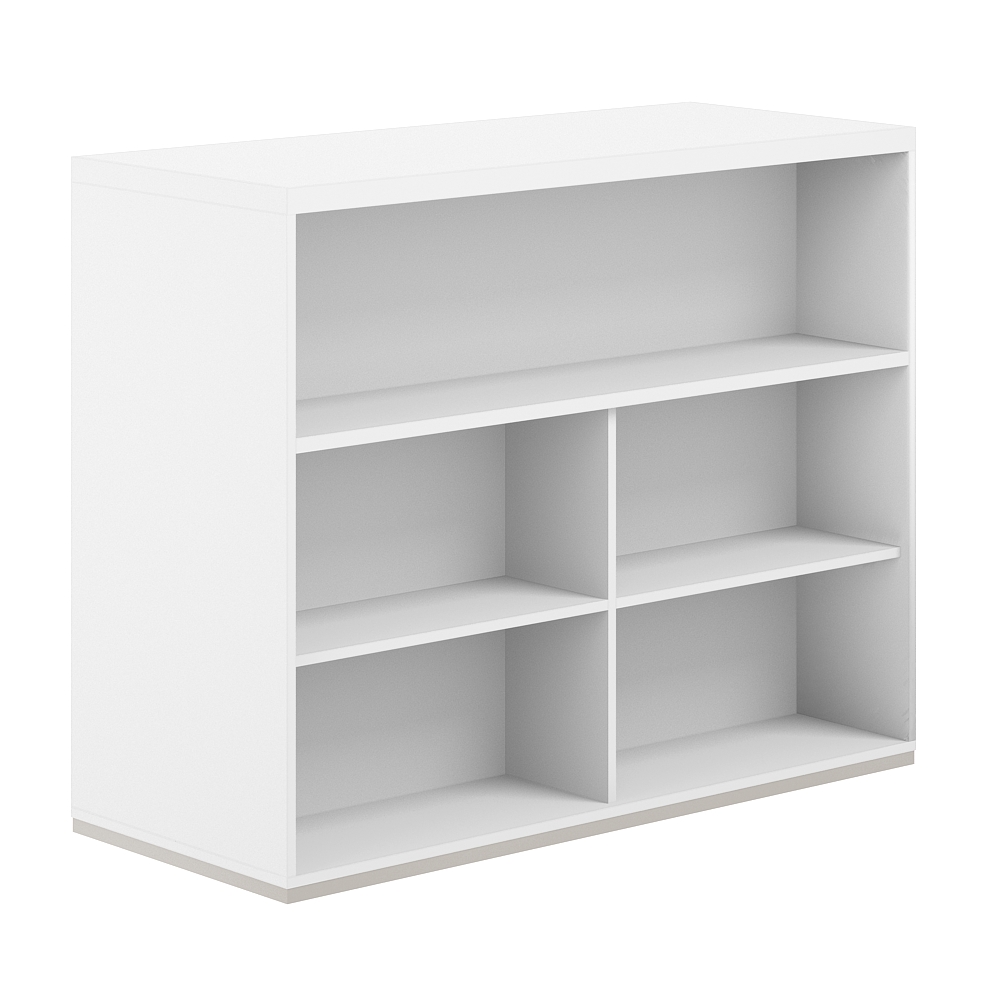 Стеллаж-комбо 2-стор. 1638 с топом, с экраном ЛДСП