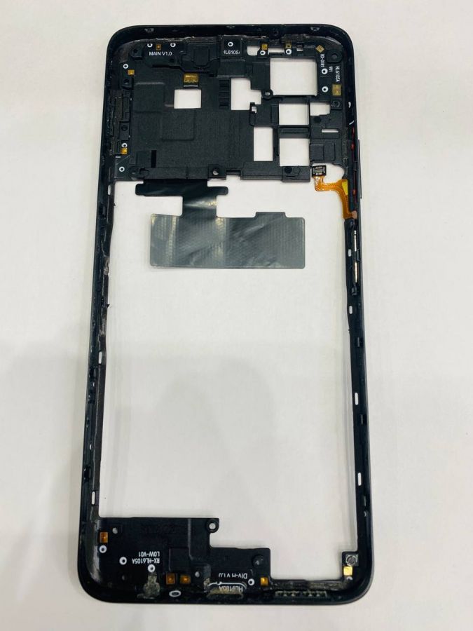 HUAWEI NOVA Y70 рамка с отпечатком черная оригинал с разбора