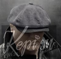 Кепка вельветовая восьмиклинка Пепел