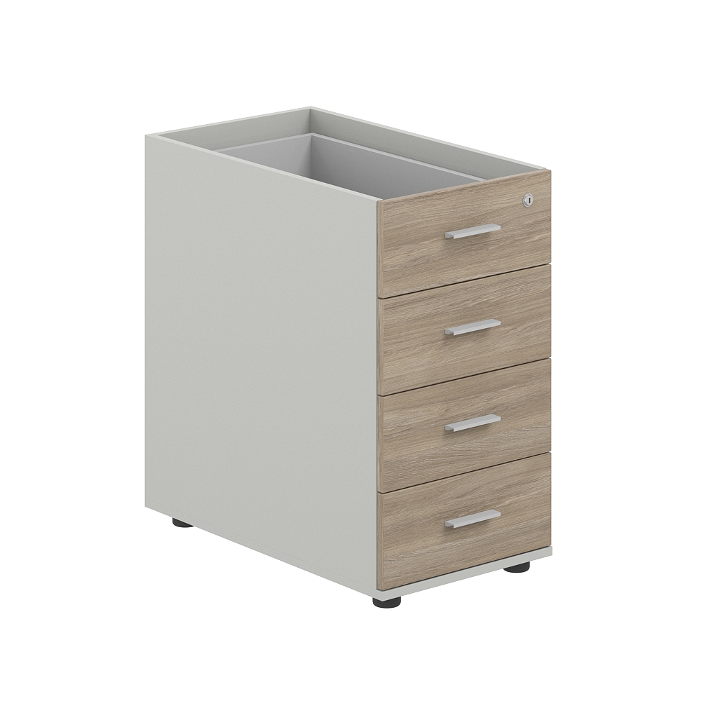 Тумба приставная 400х700х725 с 4 ящ.(метаб), с замком без топа