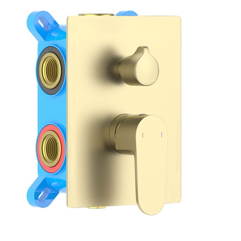 Смеситель для ванны и душа Aquatek Оберон, золото шлифованное AQ1247BG