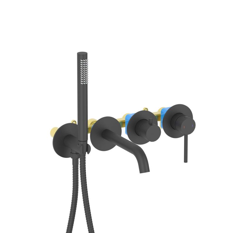 Смеситель для ванны с душем Aquatek Европа , черный матовый AQ1344MB