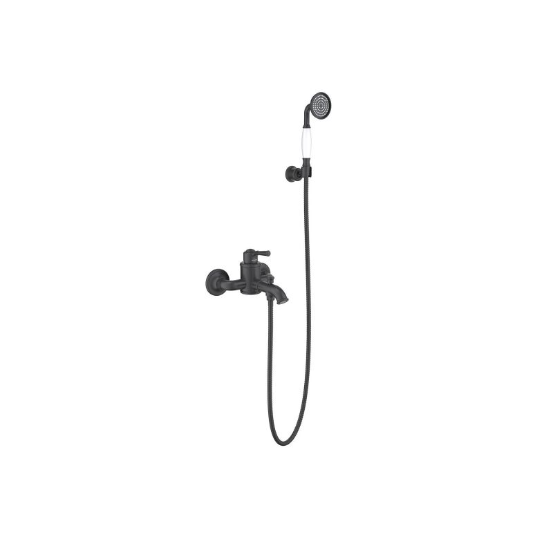 Смеситель для ванны и душа с лейкой Aquatek КЛАССИК, черный матовый AQ1549MB