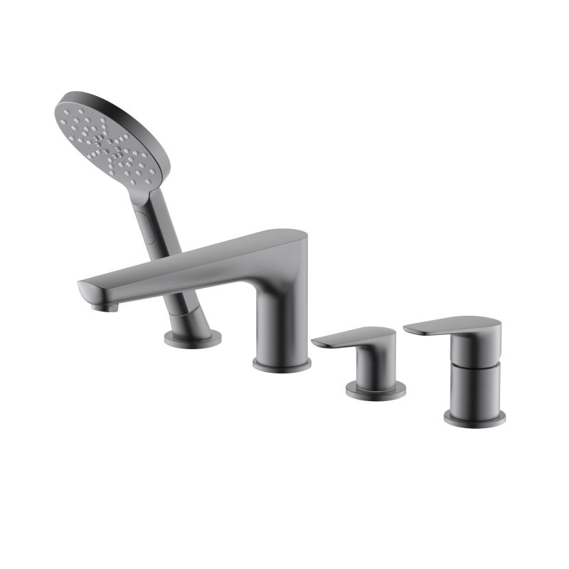 Душевой комплект на борт ванны Aquatek Бетта, оружейная сталь AQ1148BGM