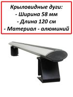 Багажник на Рено Дастер (2015-2021) - крыловидные дуги на рейлинги, Delta, с черными опорами