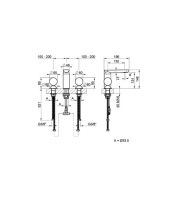 Смеситель для раковины Gessi Perle 74335 без донного клапана с вентилями-сферами из камня Onyx Cola схема 2 Смеситель для раковины Gessi Perle 74335 без донного клапана с вентилями-сферами из камня Onyx Cola схема 2