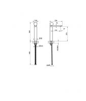 Смеситель для раковины Gessi Perle 74504 высокий без донного клапана с вентилем из камня Onyx Green схема 2 Смеситель для раковины Gessi Perle 74504 высокий без донного клапана с вентилем из камня Onyx Green схема 2