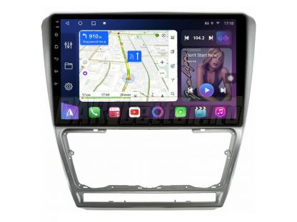 Магнитола Skoda Octavia A5 2 2004-2013, рамка серебро, Farcar  (TM005MS)