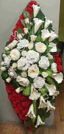 Элитный искусственный траурный венок №60, РАЗМЕР 110см,125см,140см,160см,180см