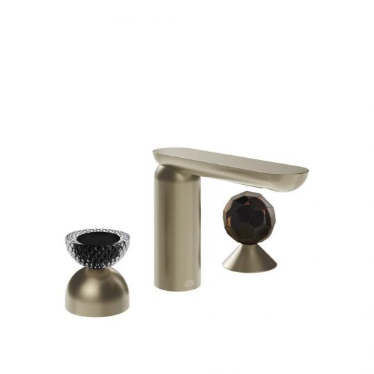 Смеситель для раковины Gessi Perle 74728 без донного клапана с вентилем-полусферой из муранского стекла Balloton и вентилем-сферой из муранского стекла Sfaccettato схема 9