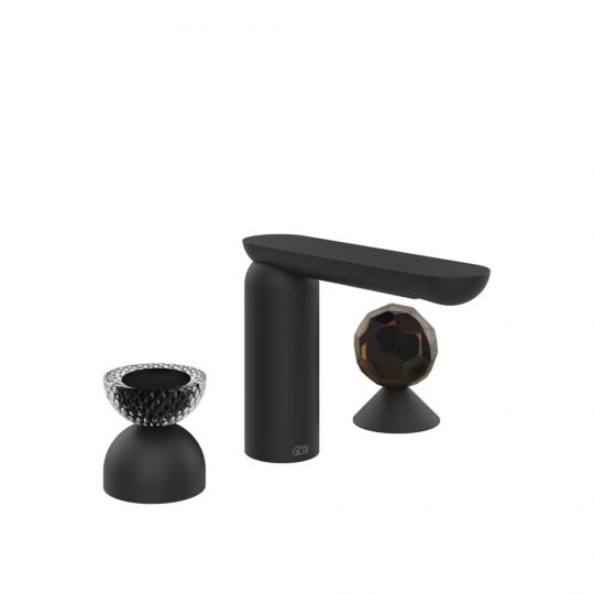 Смеситель для раковины Gessi Perle 74728 без донного клапана с вентилем-полусферой из муранского стекла Balloton и вентилем-сферой из муранского стекла Sfaccettato схема 10