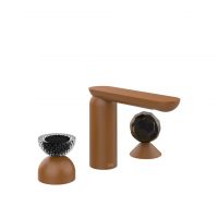 Смеситель для раковины Gessi Perle 74728 без донного клапана с вентилем-полусферой из муранского стекла Balloton и вентилем-сферой из муранского стекла Sfaccettato схема 11