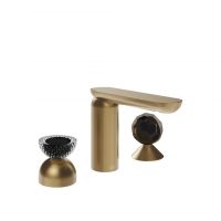 Смеситель для раковины Gessi Perle 74728 без донного клапана с вентилем-полусферой из муранского стекла Balloton и вентилем-сферой из муранского стекла Sfaccettato схема 15